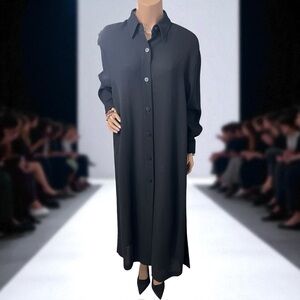 Ellen Tracy Black Long Sleeve Dress Coat
